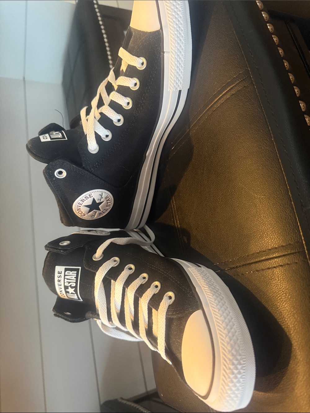 Converse Black High-Top Sneakers with White Accents- New without tags/box - Picture 4 of 4